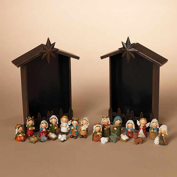 11 Piece mini Nativity Set - Textured