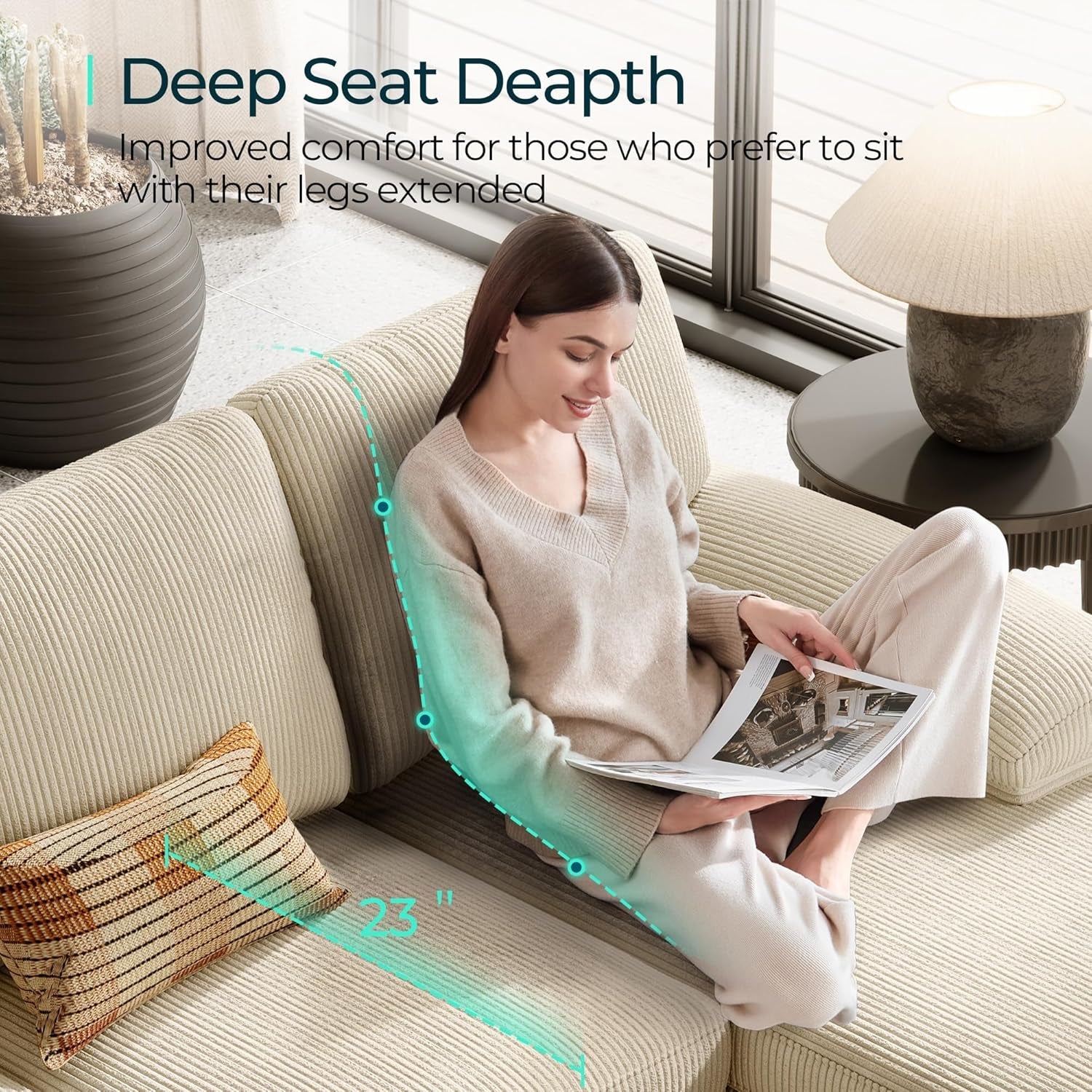 111 Inch U Shaped Sectional Sofa Sleepable Armrests