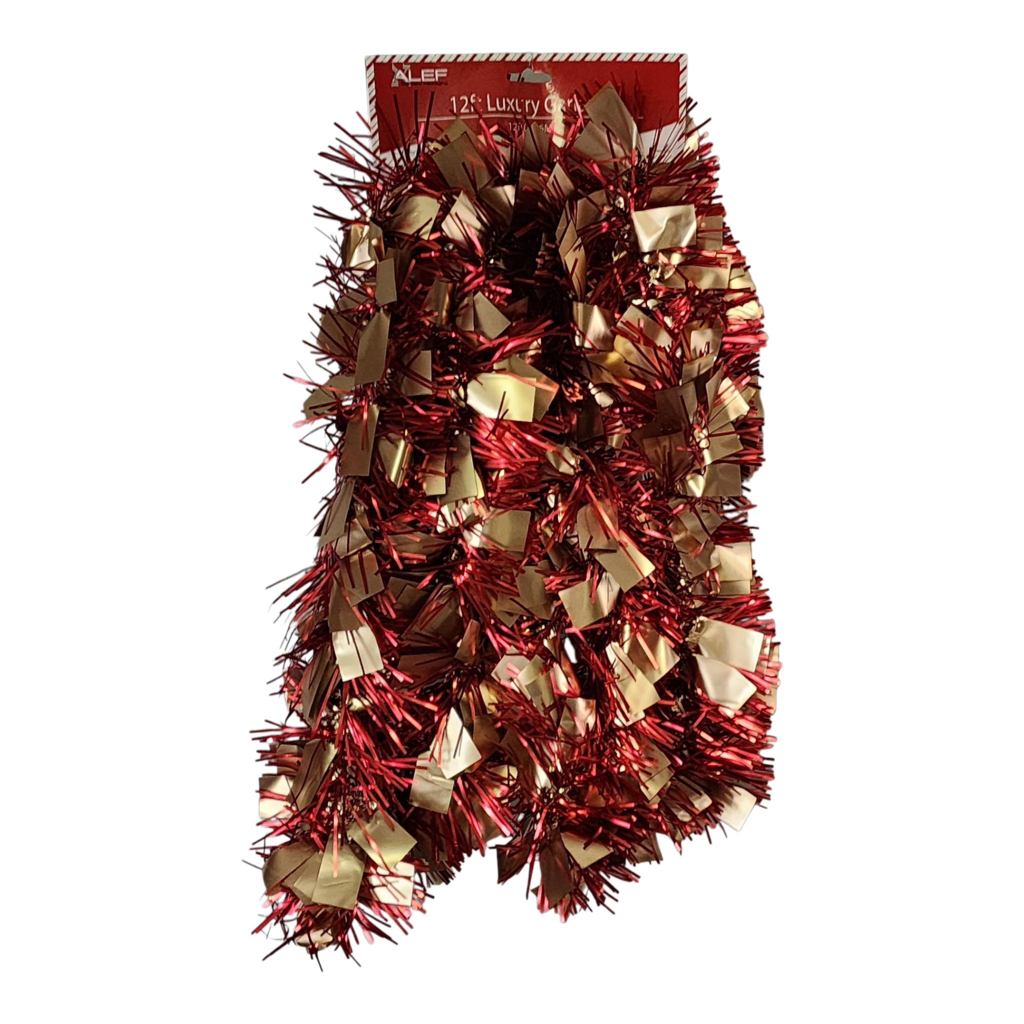 12 foot 4 Ply Luxury Matte Tinsel Garland - Red/Gold