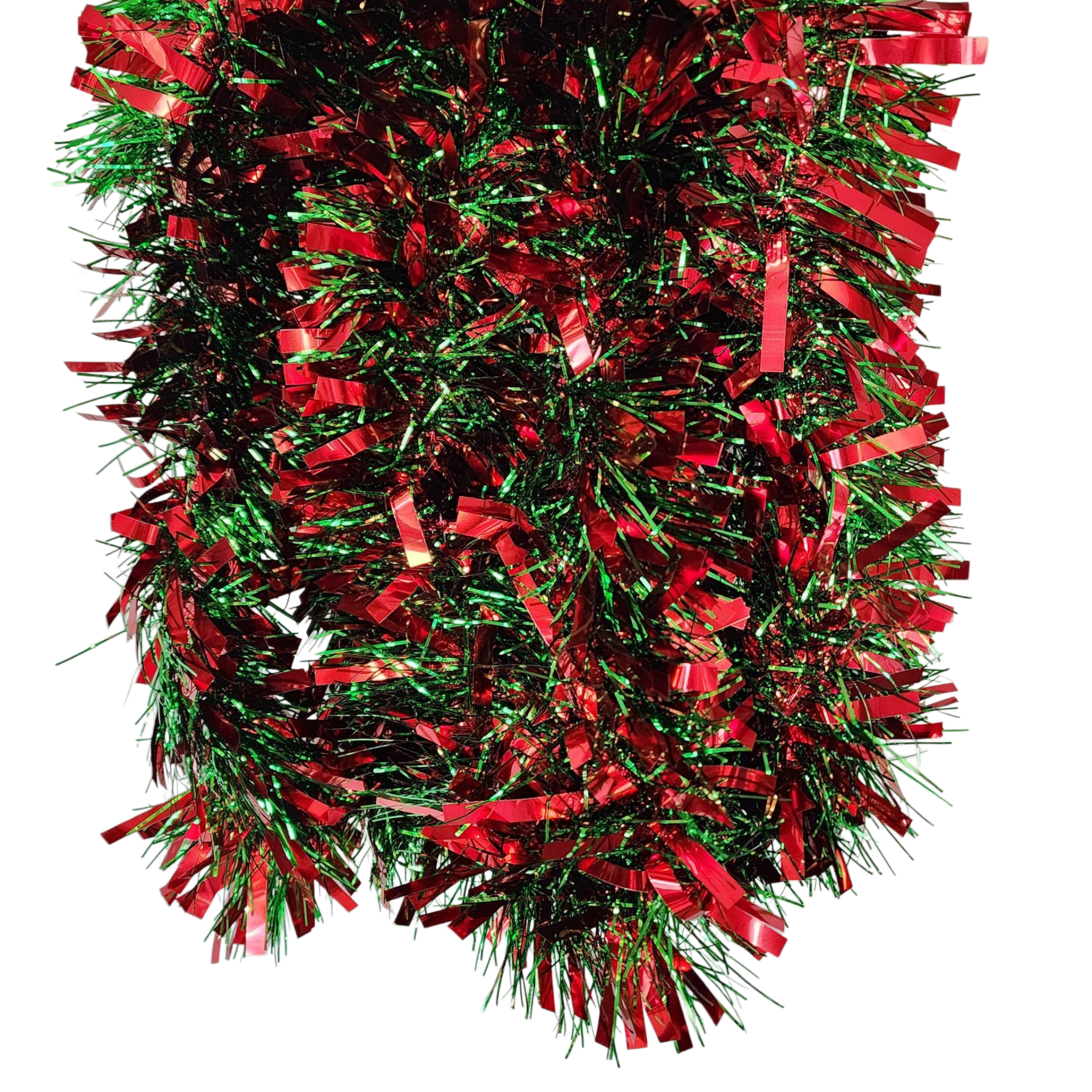 12 foot 6 Ply Luxury Tinsel Garland - Red/Green