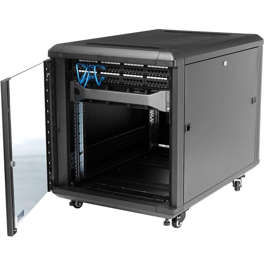 12U Server Rack - 4-Post Lockable Data Center Cabinet | StarTech.com RK1236BKF