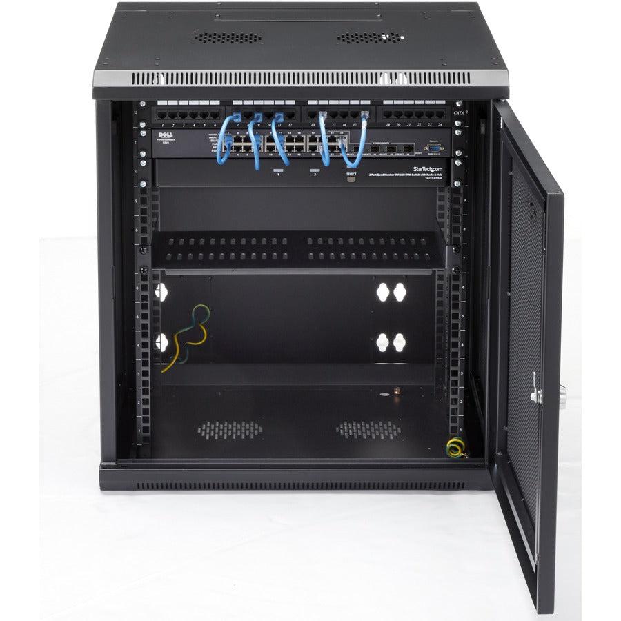 12U Wall Mount Network Cabinet - 4-Post Hinged Enclosure | StarTech.com RK1224WALHM