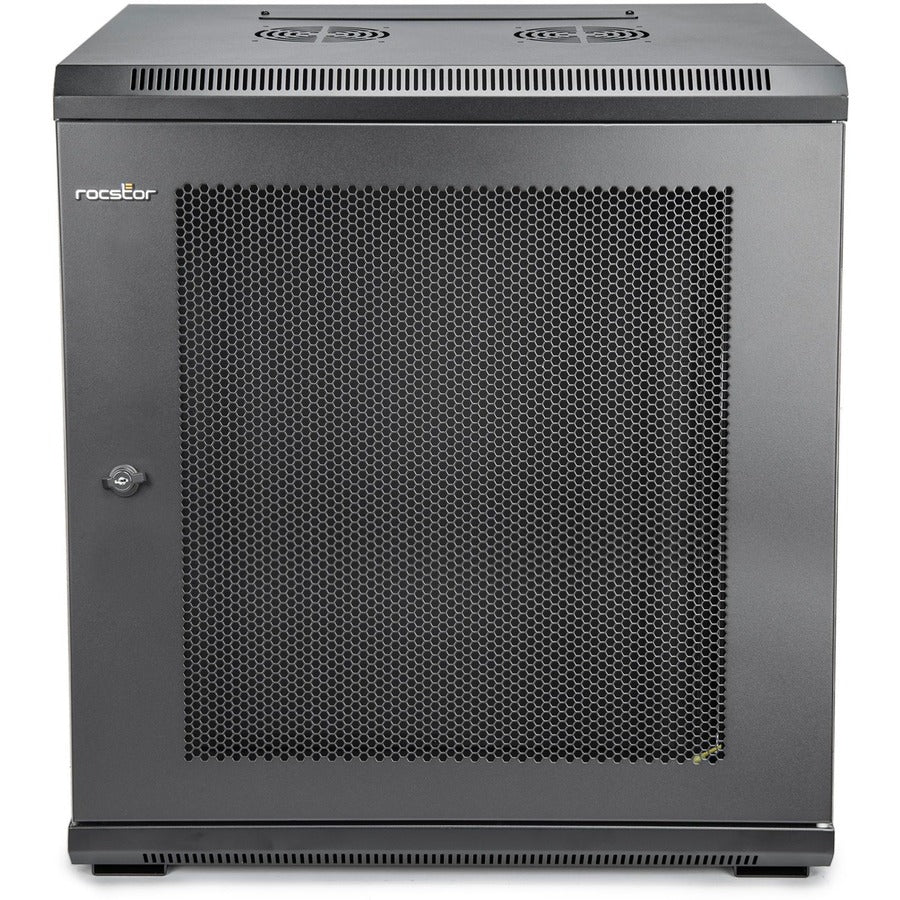 12U Wall Mount Rack Vented Enclosure - Secure Network Equipment Storage | Rocstor Y10E006-B1