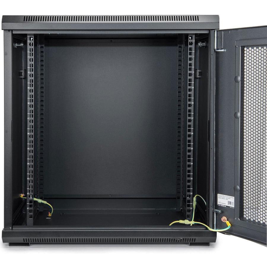 12U Wall Mount Rack Vented Enclosure - Secure Network Equipment Storage | Rocstor Y10E006-B1