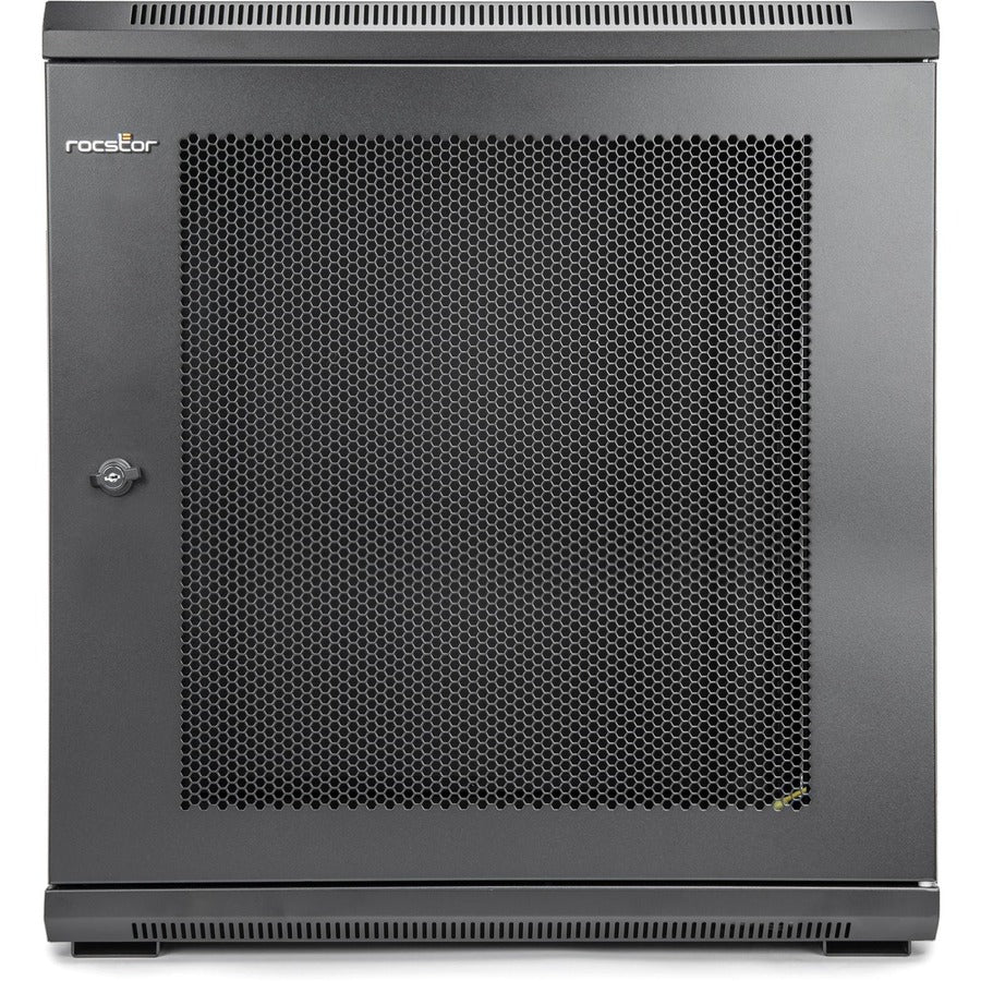 12U Wall Mount Rack Vented Enclosure - Secure Network Equipment Storage | Rocstor Y10E006-B1