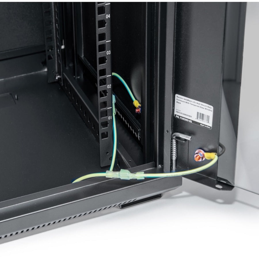 12U Wall Mount Server Rack - Network Equipment Enclosure with Tempered Glass | Rocstor Y10E003-B1