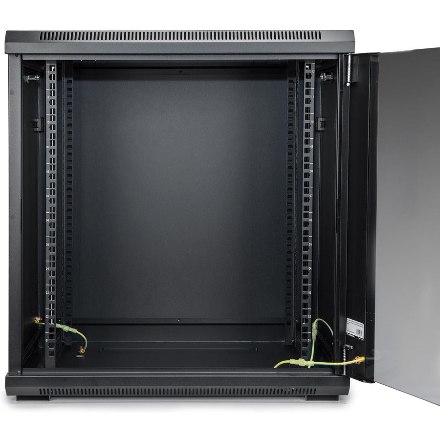 12U Wall Mount Server Rack - Network Equipment Enclosure with Tempered Glass | Rocstor Y10E003-B1