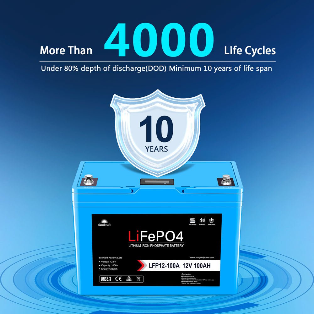 12V 100Ah/ 200Ah LiFePo4 Deep Cycle Lithium Battery Bluetooth / Self-Heating / IP65