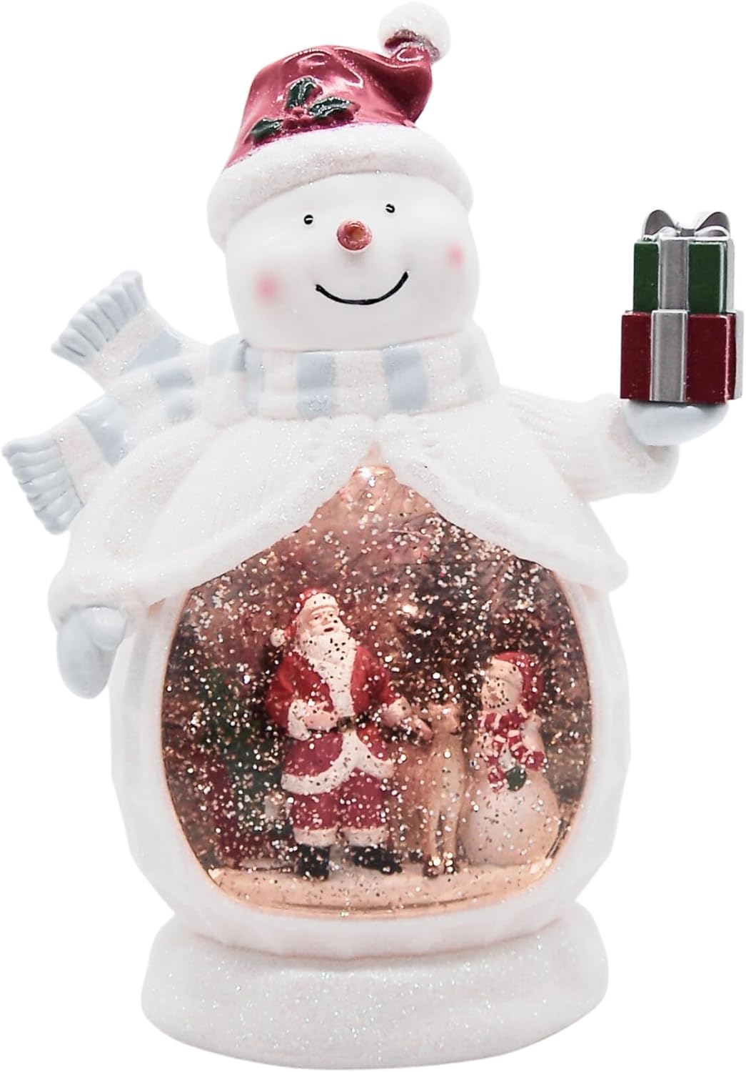 12.5" Lighted Snowman Glitterdome