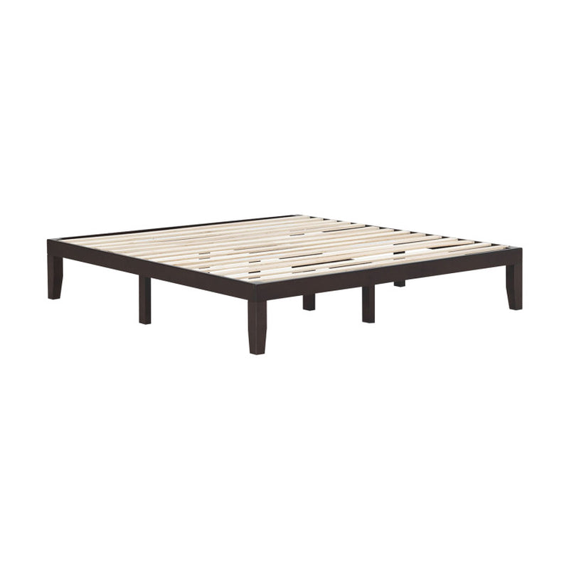 14 King Size Rubber Wood Platform Bed Frame Slat Support