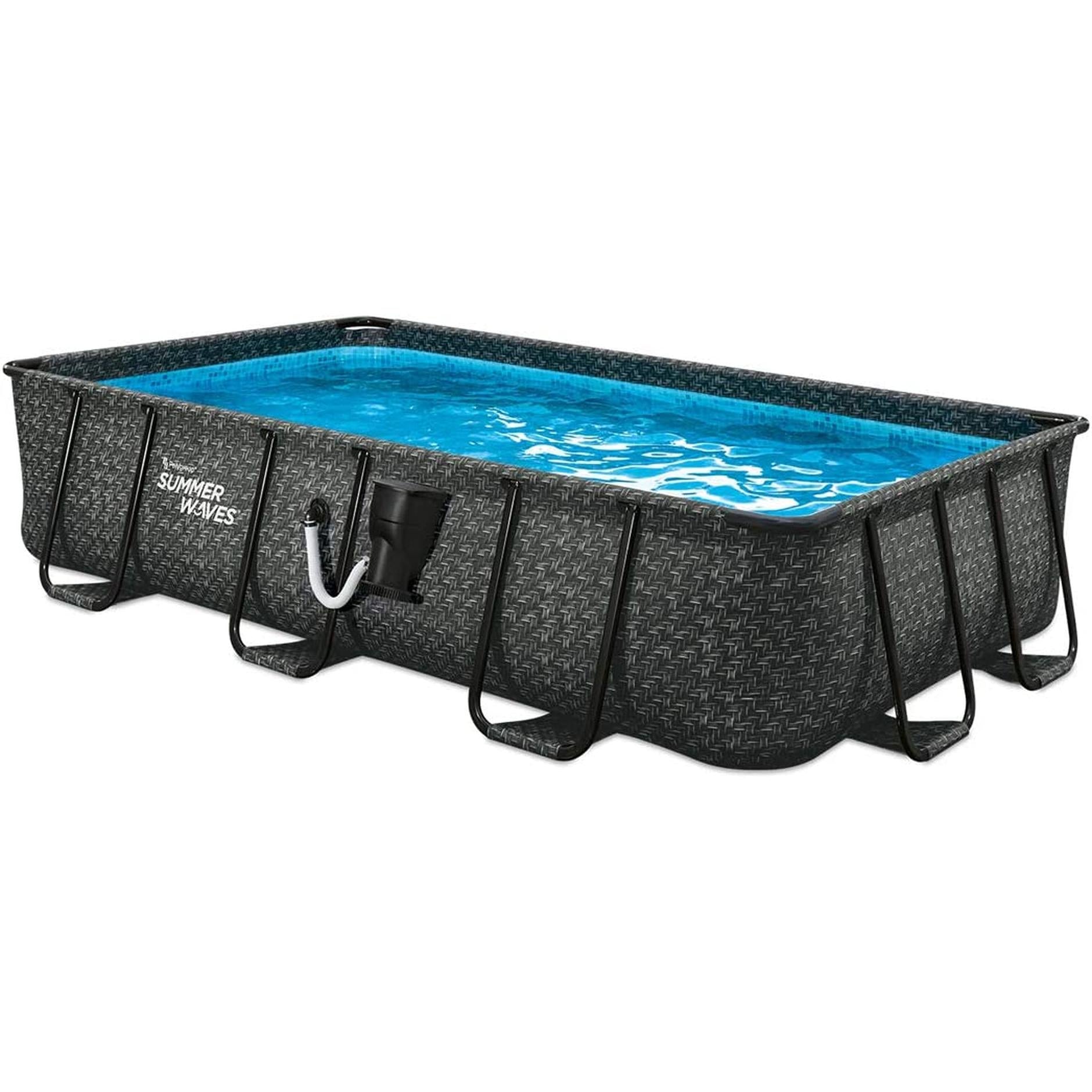14x8 Foot 36 Inch Elite Metal Frame Above Ground Pool With SkimmerPlus Pump