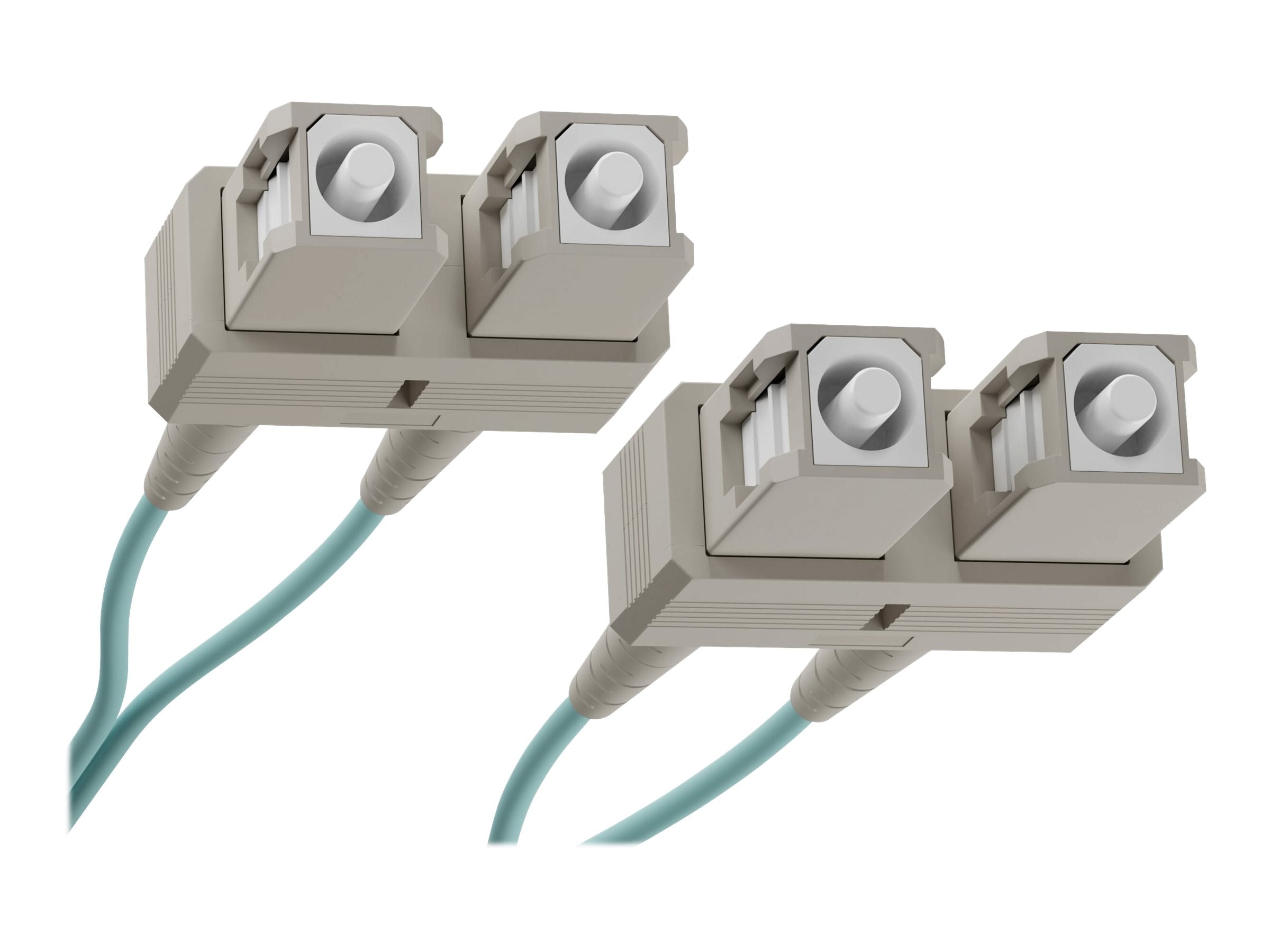 15 Meter Sc-Sc Om4 100Gig Fiber Optic Cable, Aqua, Ofnr, 50/125 Micron, Multimod