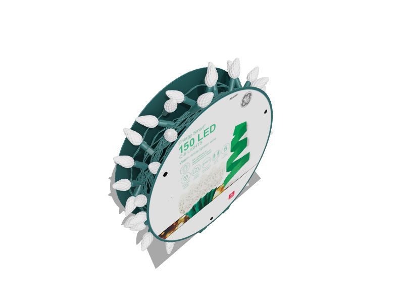 150 C-6 LED String Light - Warm White / Green Wire