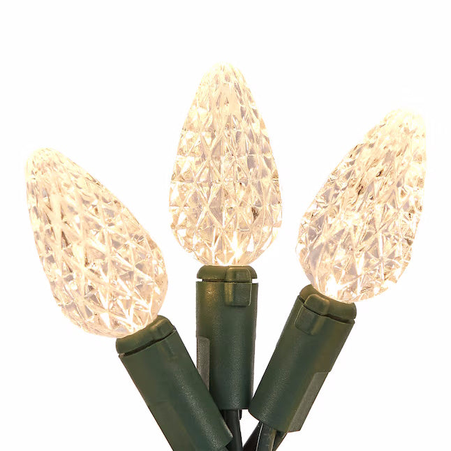 150 C-6 LED String Light - Warm White / Green Wire