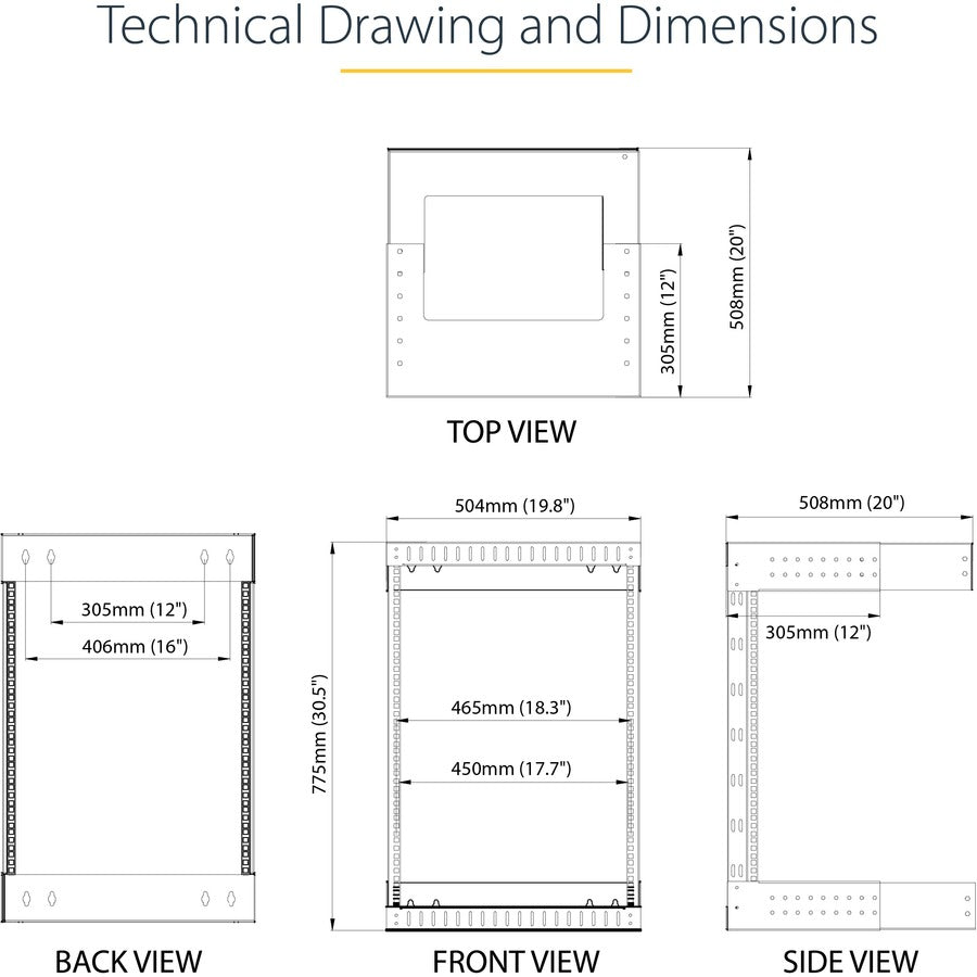 15U Wall Mount Server Rack - Open Frame Heavy Duty | StarTech.com RK15WALLOA