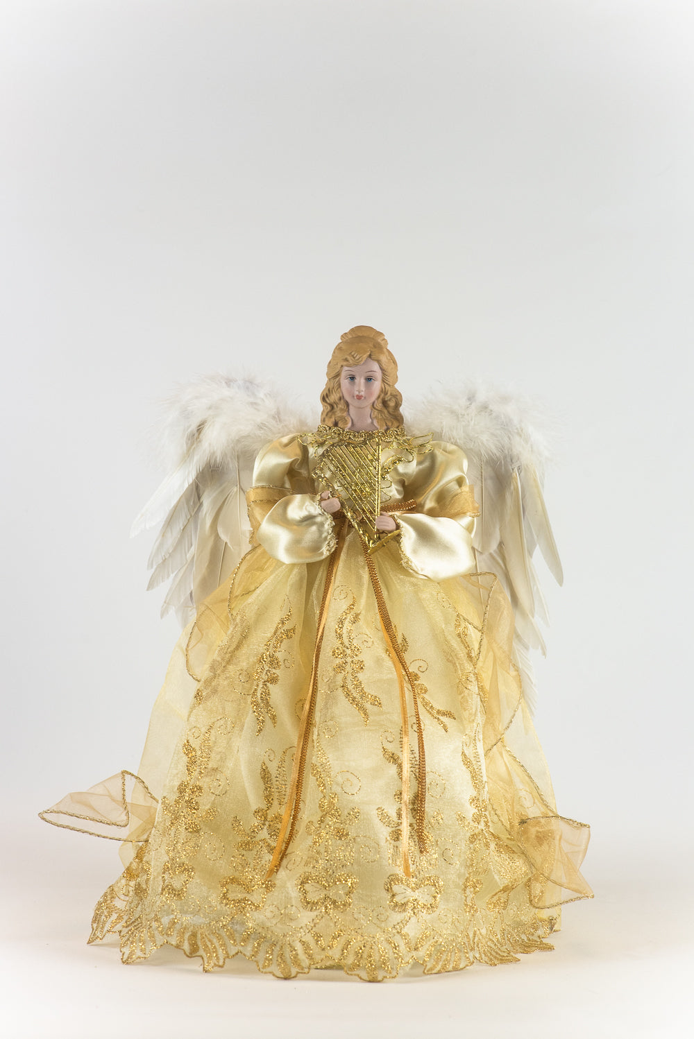 16 Inch Angel Tree Topper - Butter Gold