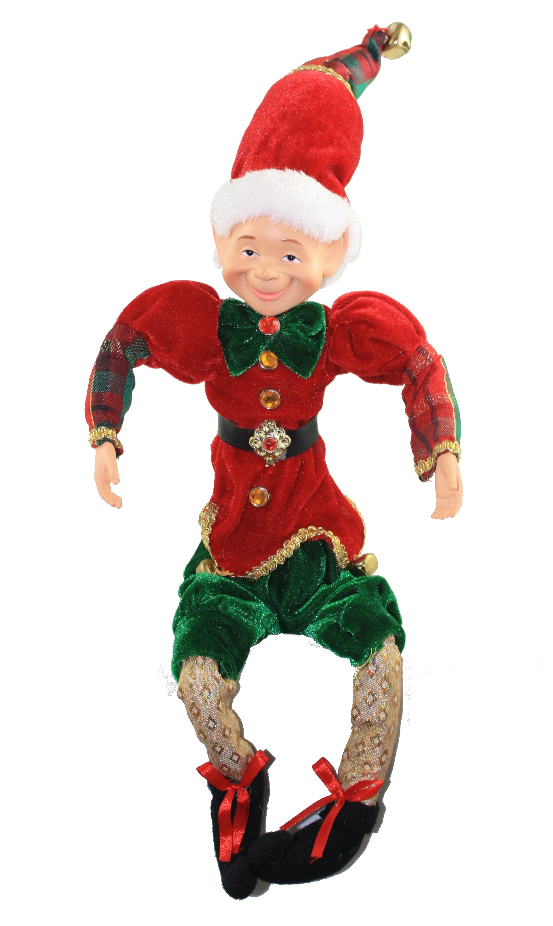 16 Inch Holiday Elf Figurine - Red