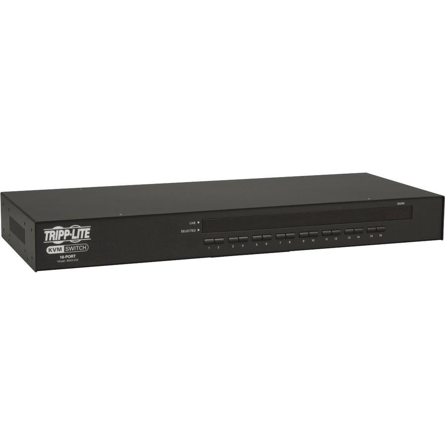 16 Port KVM Switch Rackmount 1U Server Management - USB PS2 On-Screen Display | Tripp Lite B042-016