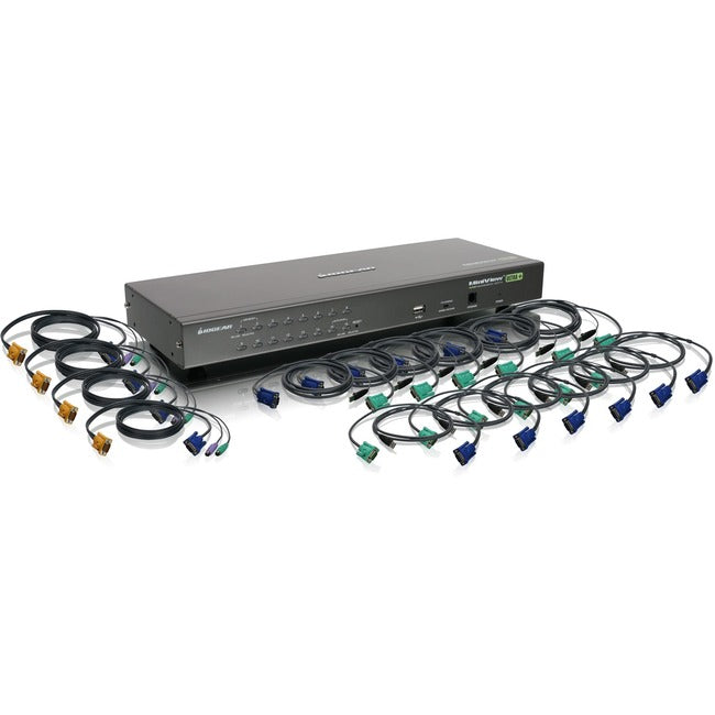 16-Port KVM Switch with Cables - USB PS/2 Combo TAA Compliant | TecioSoft GCS1716KIT