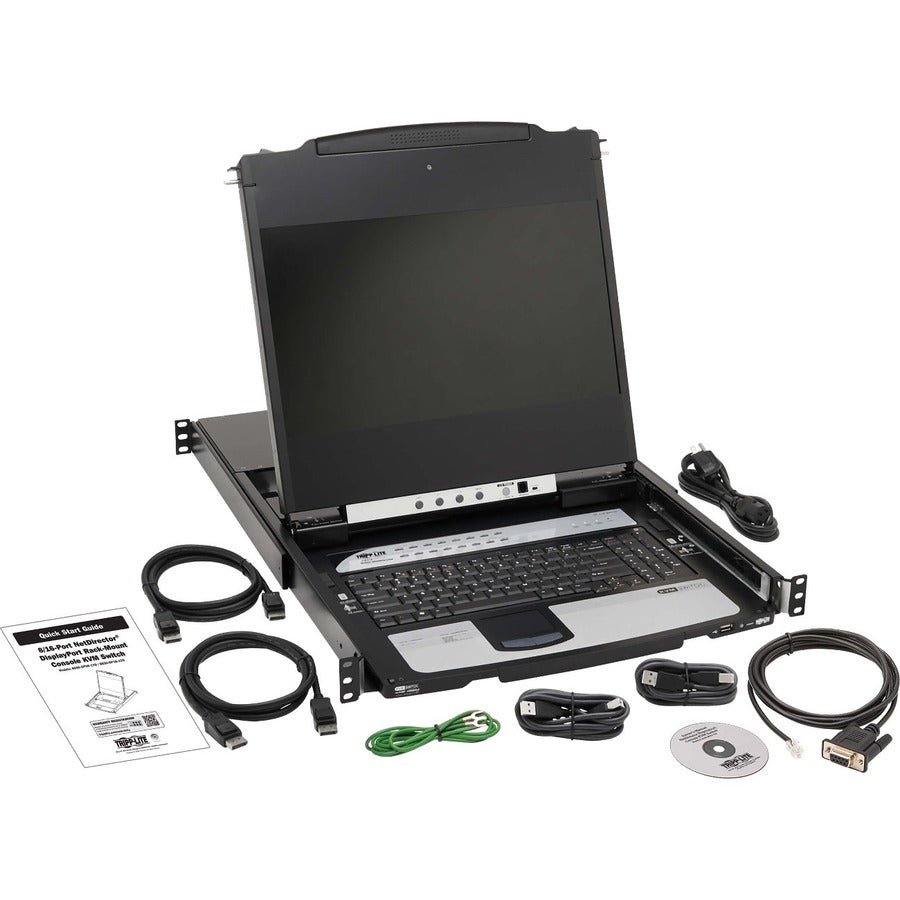 16-Port KVM Switch with LCD Console - 1U Rack Mount DisplayPort | Tripp Lite B030-DP16-17DIP