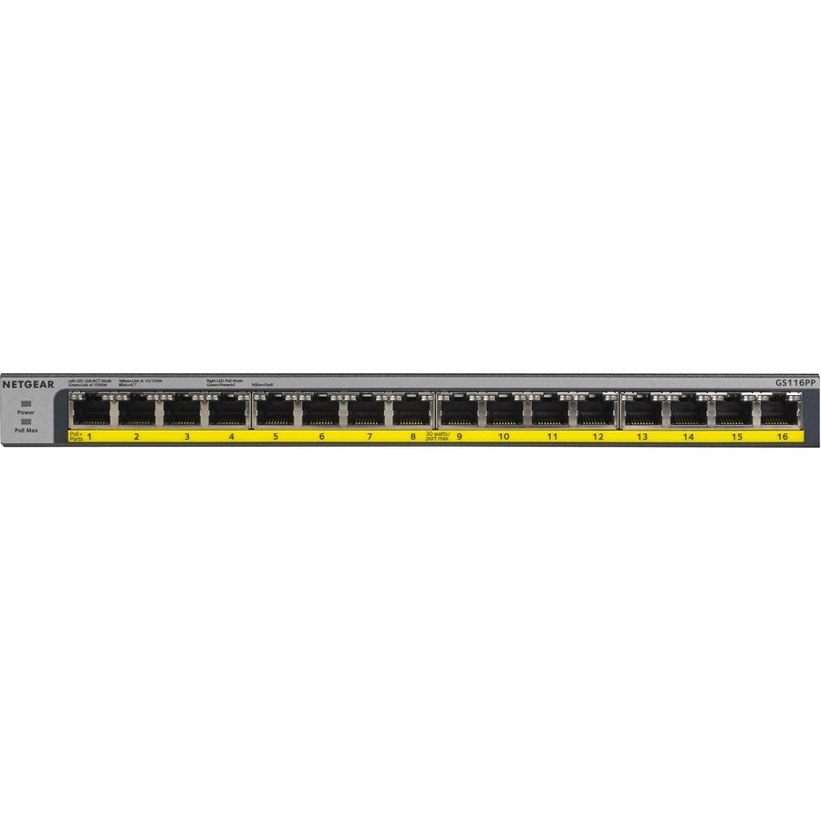 16Port Poe/Poe+ Gigabit Enet,Unmanaged Switch 183Watt Power