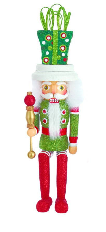 17" Hollywood Shelf Sitter Nutcracker - Present Hat