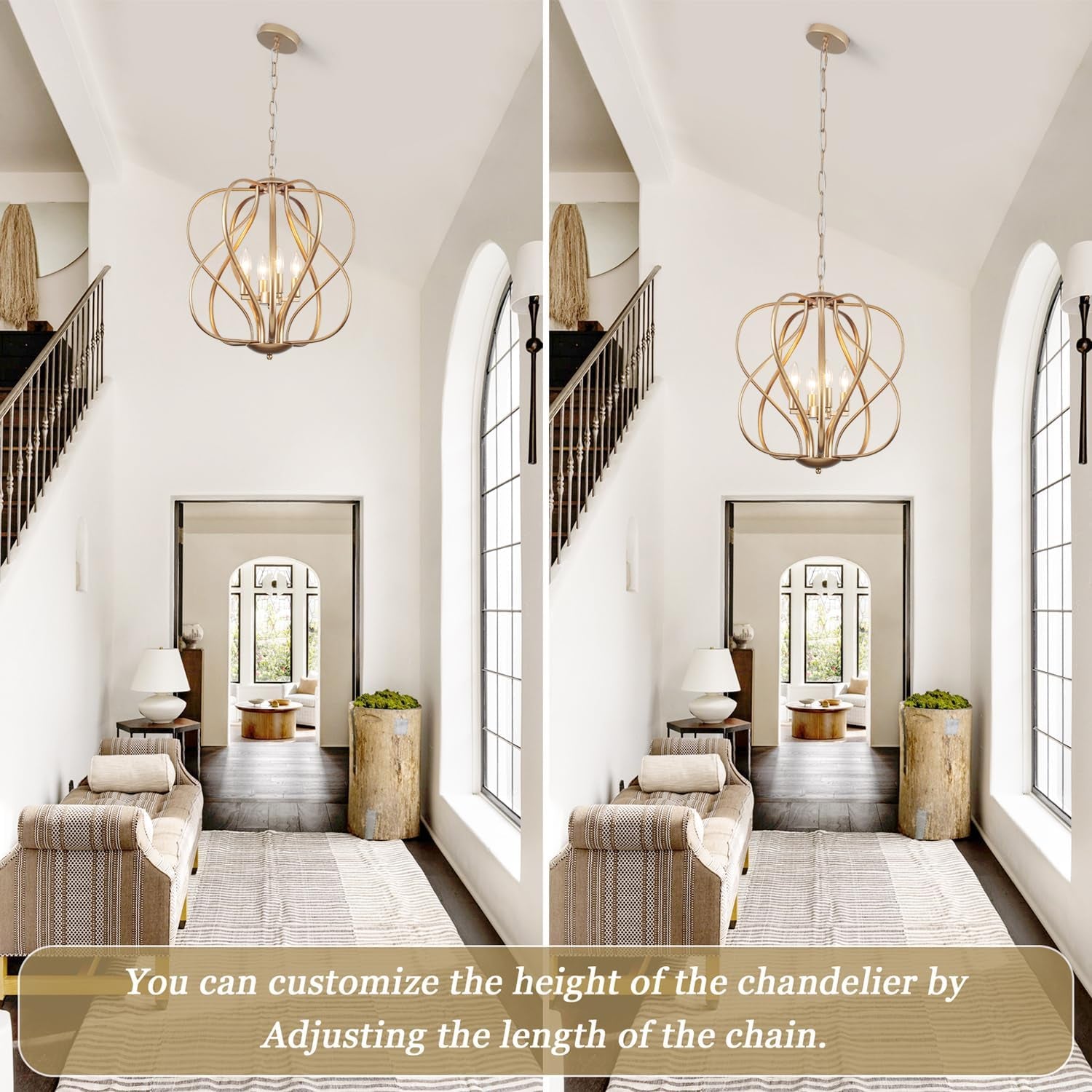17 Inch Gold Industrial Chandelier Pendant Lighting