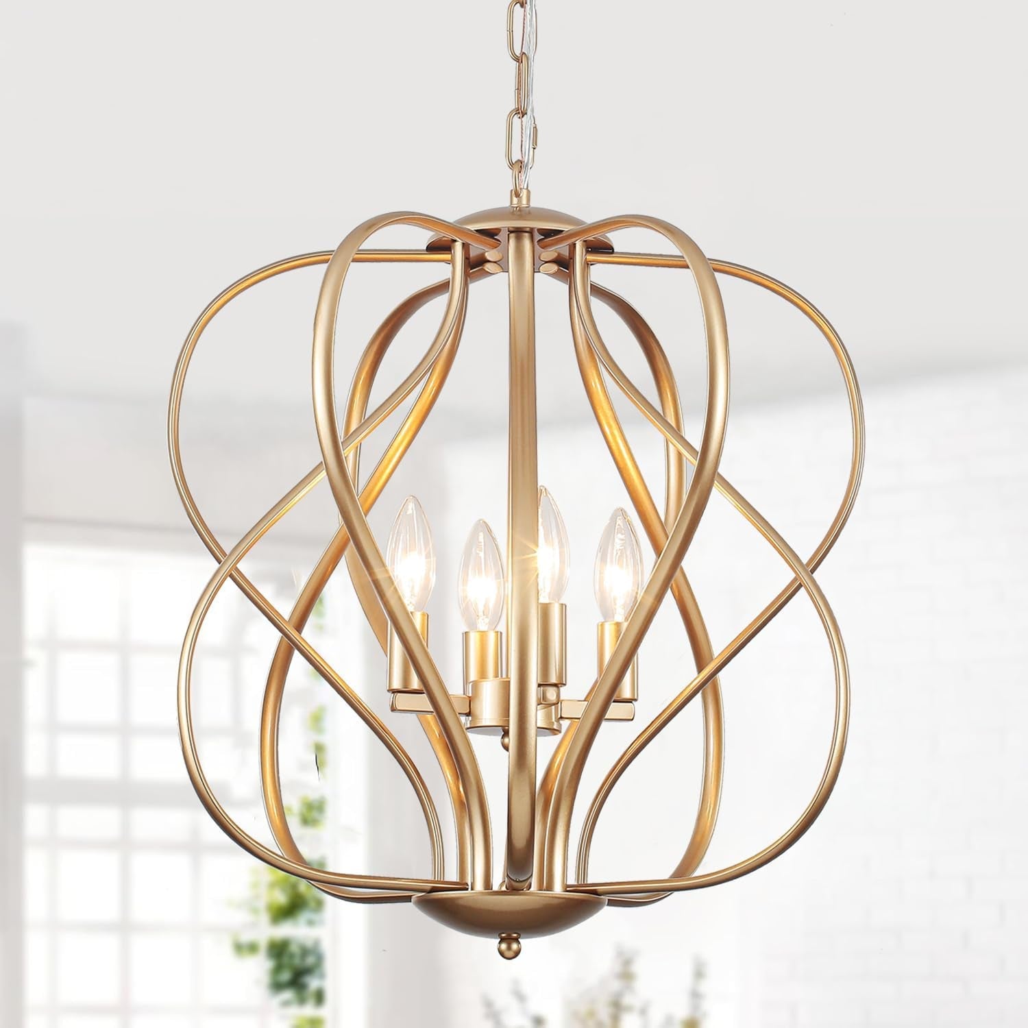 17 Inch Gold Industrial Chandelier Pendant Lighting