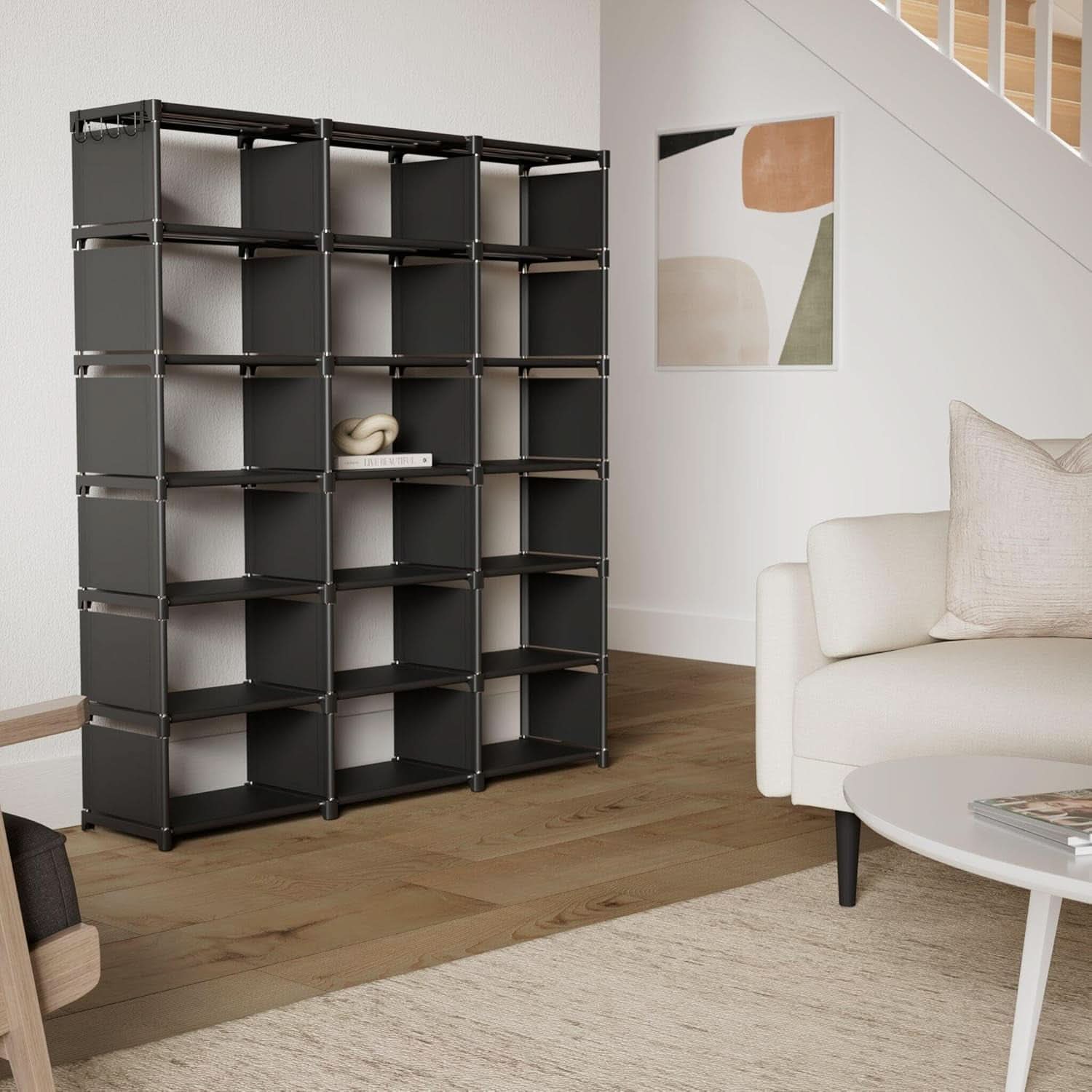 18 Cube Black Durable Bookcase With Storage Organizer