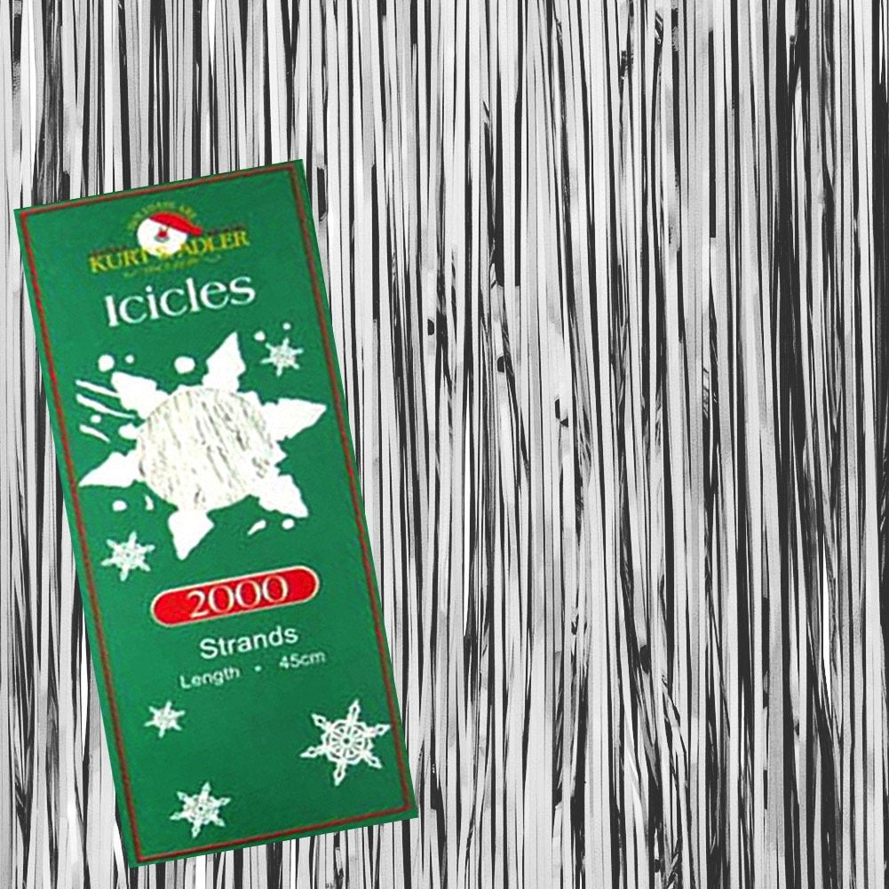 18 Inch 2000 Icicle Strands - Silver
