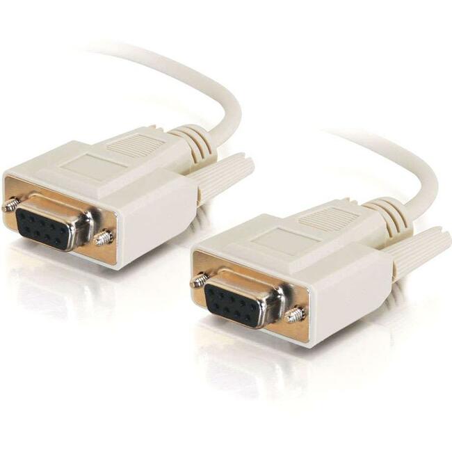 1Ft Db9 F/F Serial Rs232 Null Modem Cable - Beige