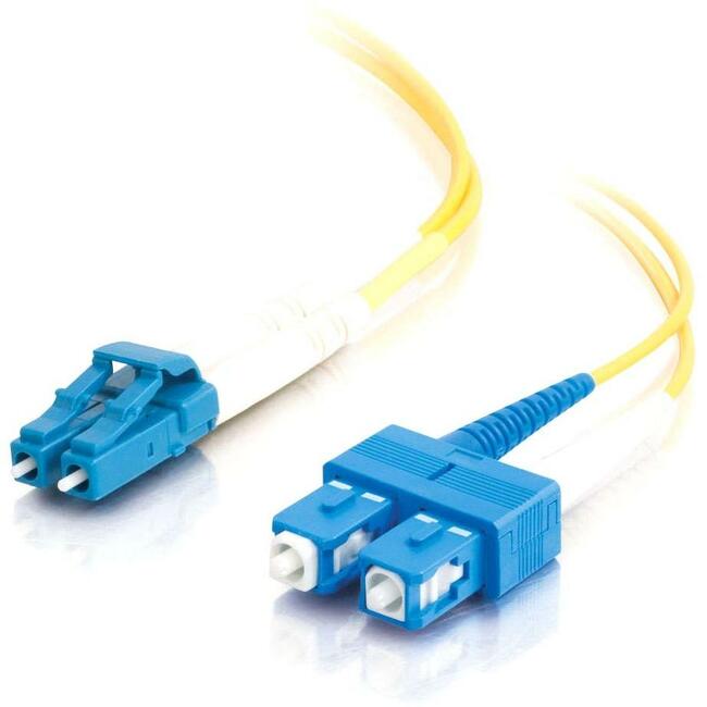 1M Lc-Sc 9/125 Os2 Duplex Single-Mode Pvc Fiber Optic Cable - Yellow