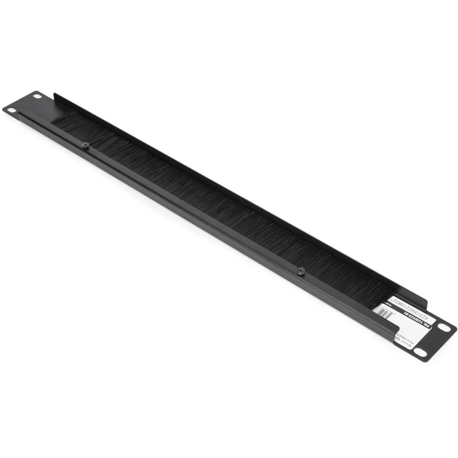 1U Rack Mount Brush Panel- Blk,Rack Cable Management - Black