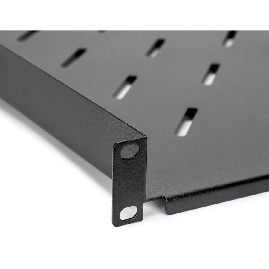 1U Universal Vented Rack Shelf,13.78In 350Mm Depth Black