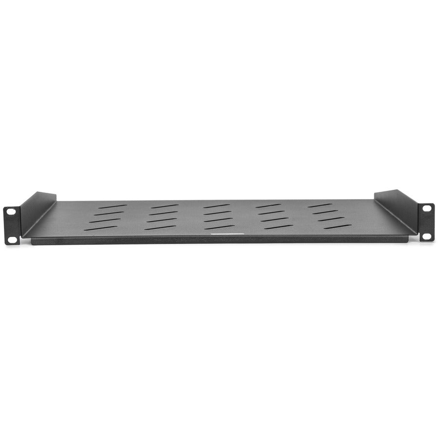 1U Universal Vented Rack Shelf,13.78In 350Mm Depth Black