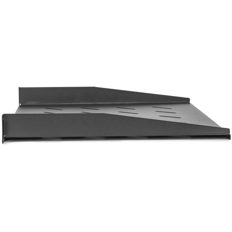 1U Universal Vented Rack Shelf,13.78In 350Mm Depth Black