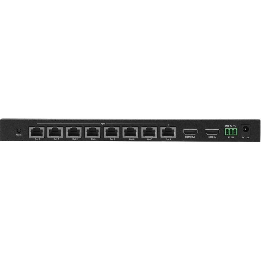 SIIG 1x8 4K 60Hz HDMI Splitter Over Cat6 Extender with Loopout/IR/ARC & RS-232 - Up to 230ft (70m) - Near Zero Latency CE-H27B11-S1