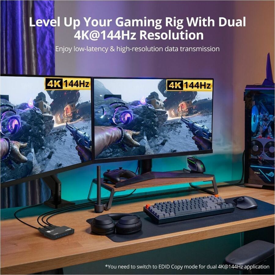 1x2 8K60Hz HDMI Splitter with VRR/ALLM - 40G - EDID management - Down scaler - 1x2 8K@60Hz
