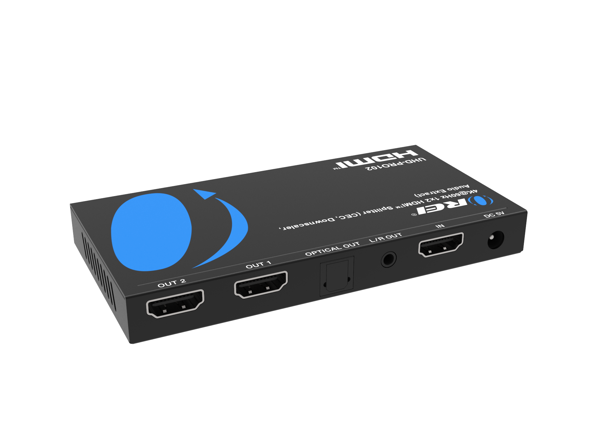 1x2 HDMI Splitter: 1-in 2-out, UltraHD 4K, Downscale, EDID (UHD-PRO102)