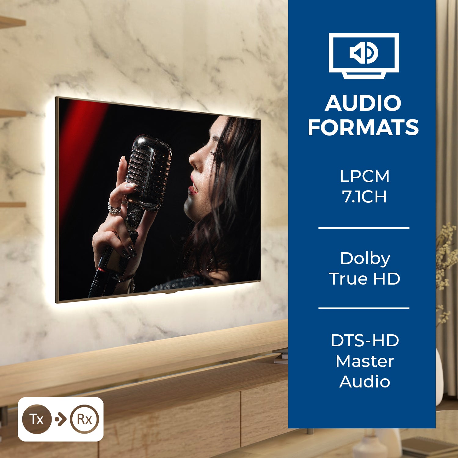 1x8 HDMI Extender Splitter Over CAT6/7 Upto 165 Ft- Loop-out, IR Control & EDID (HD18-EX165-K)