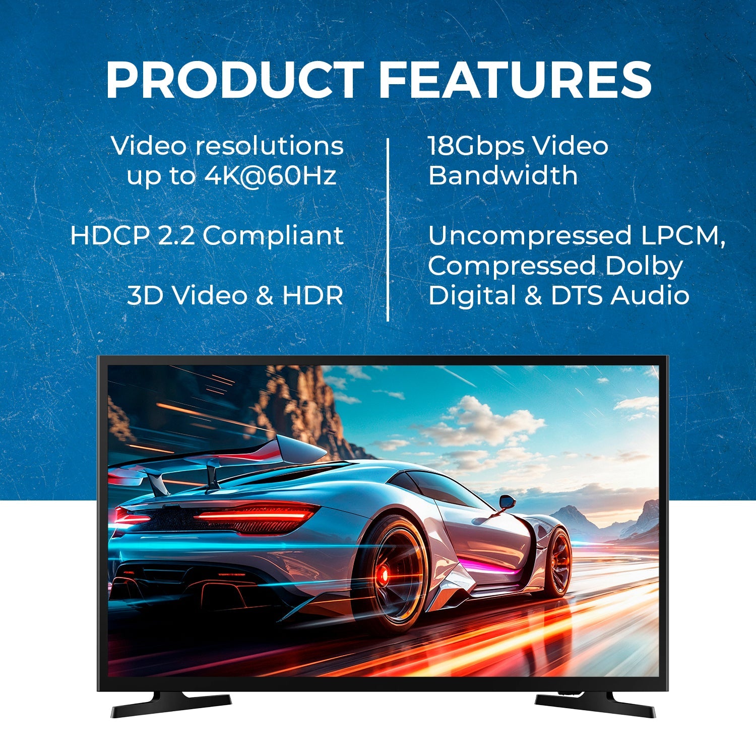 1x8 HDMI Splitter: 1-in 8-out, UltraHD 4K, Auto-Downscale, EDID (UHD-PRO108)