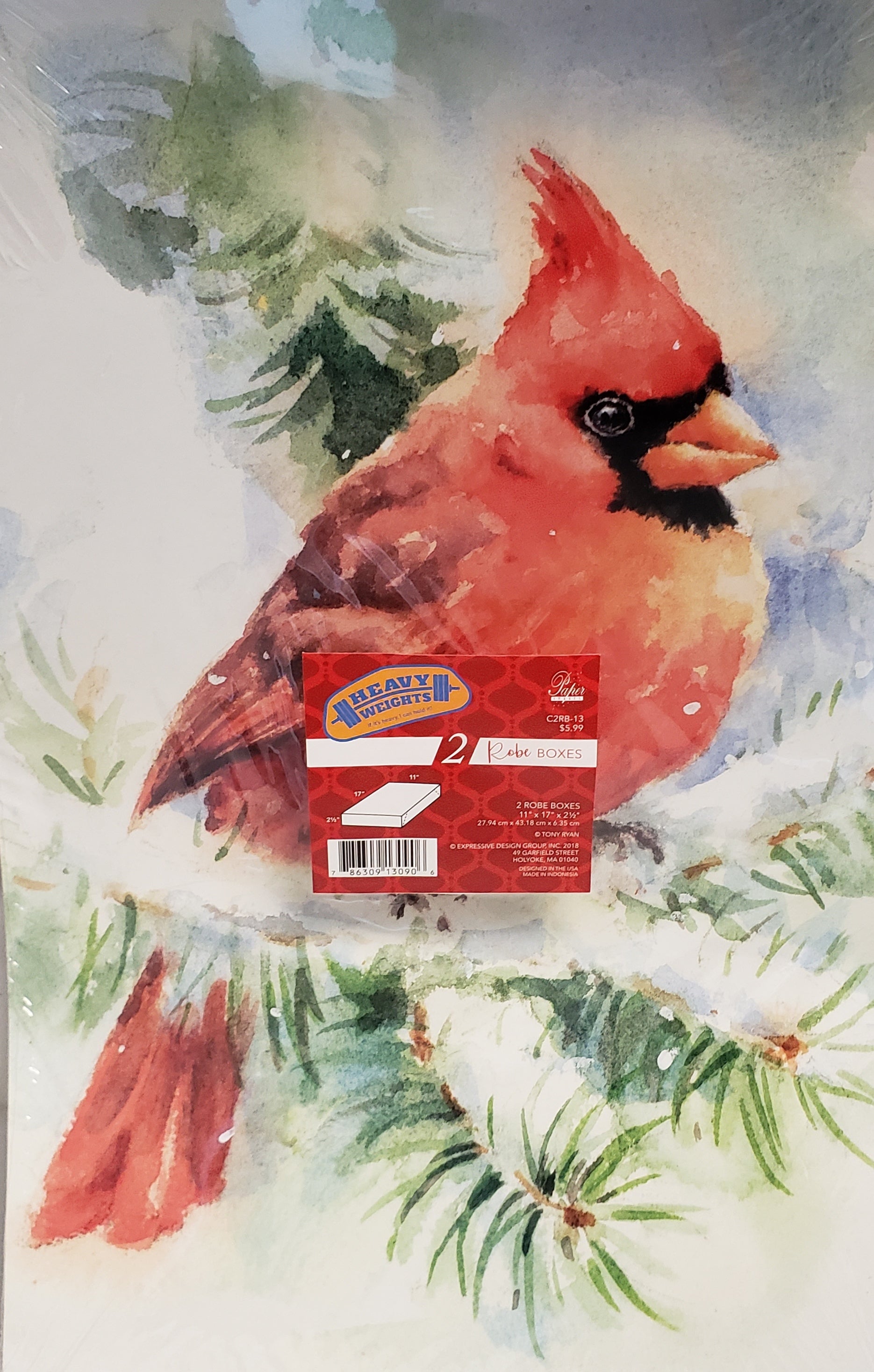 2 Pack Robe Box Assortment - Cardinal / Snowman