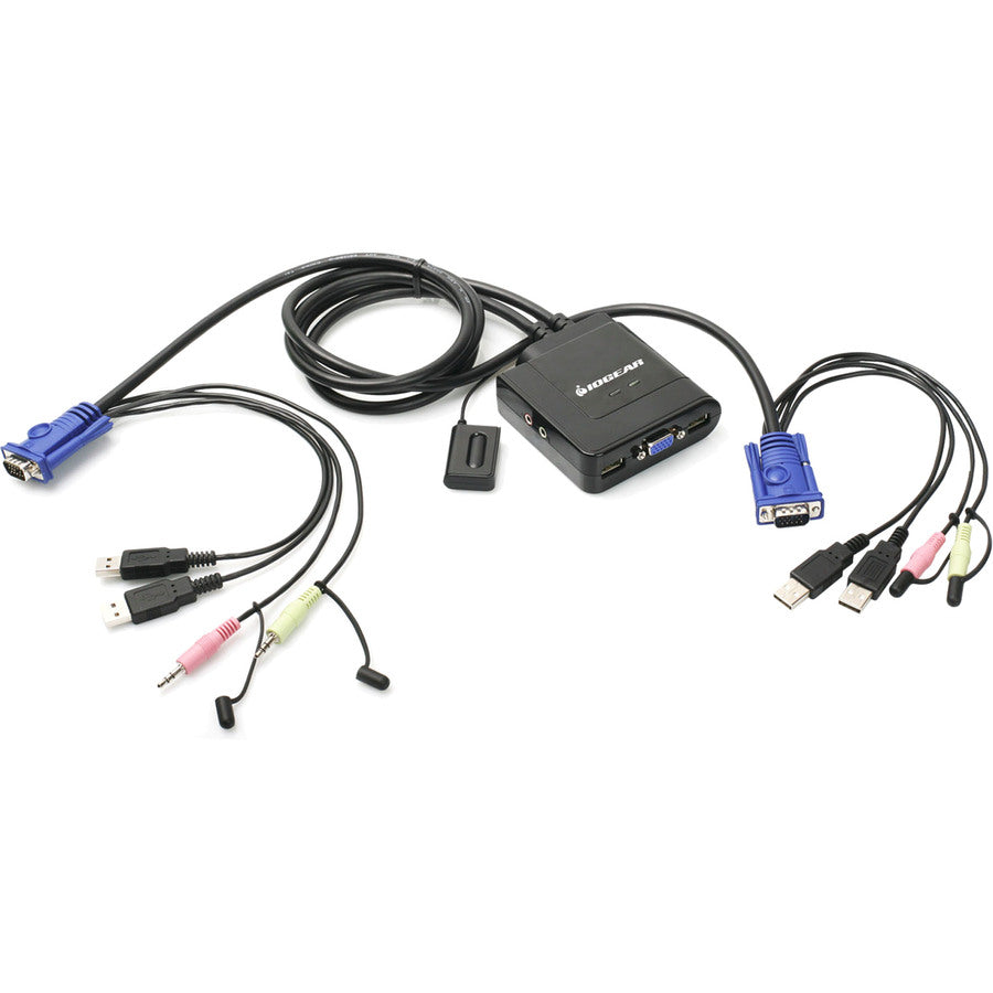 2 Port USB KVM Switch VGA DisplayPort - Desktop Dual Monitor Kit | Tecisoft GCS72DPKIT