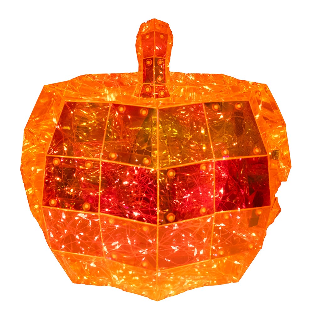 200-Light Orange Micro LED Holographic Jack-O-Lantern