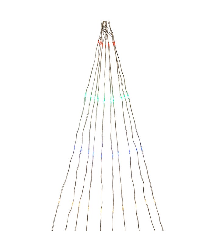 200-Light Silver Nylon Canopy Light With Multicolor LED Lights