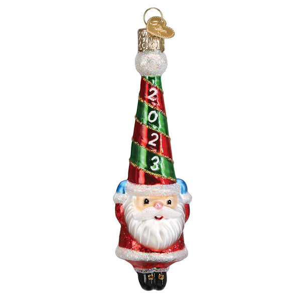 2023 Happy Santa Glass Ornament