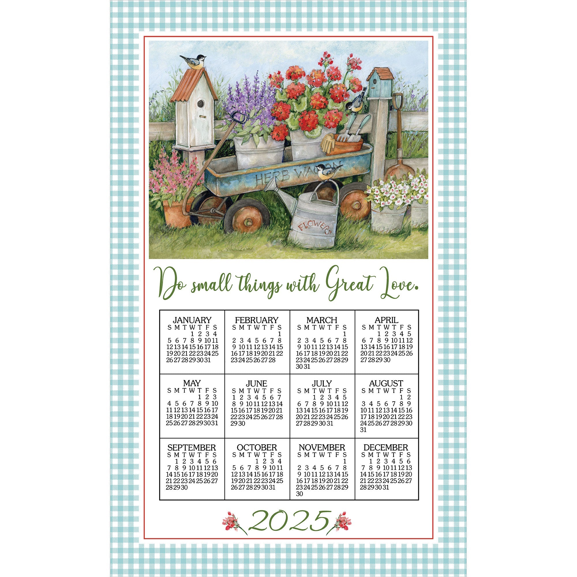 2025 Linen Calendar Towel - Blue Wagon