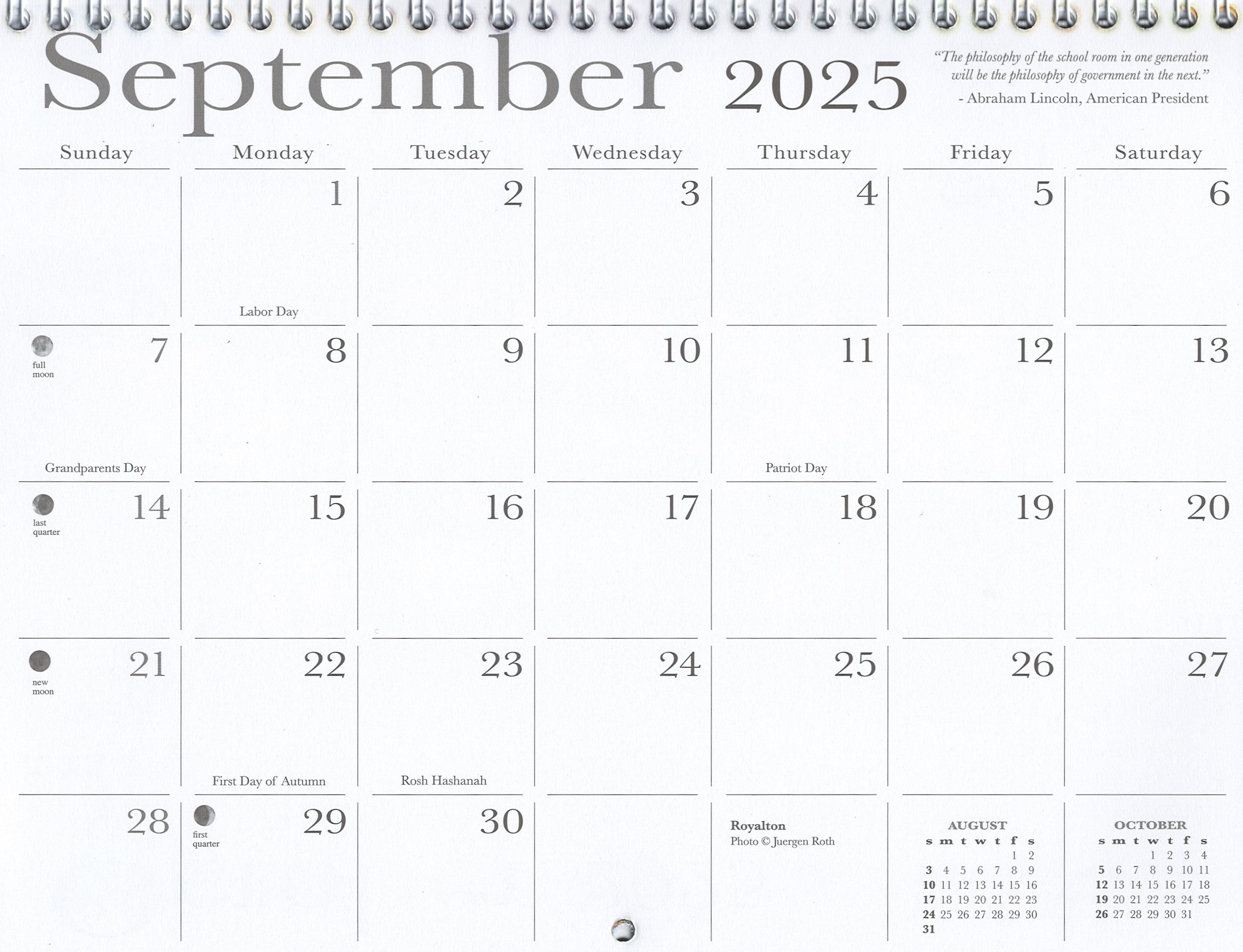 2025 Vermont Living Wall Calendar