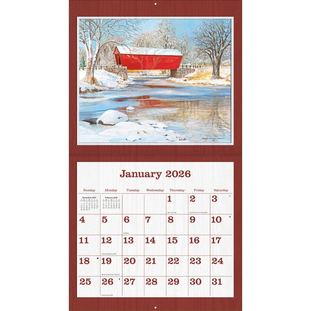2026 Covered Bridge Wall Calendar