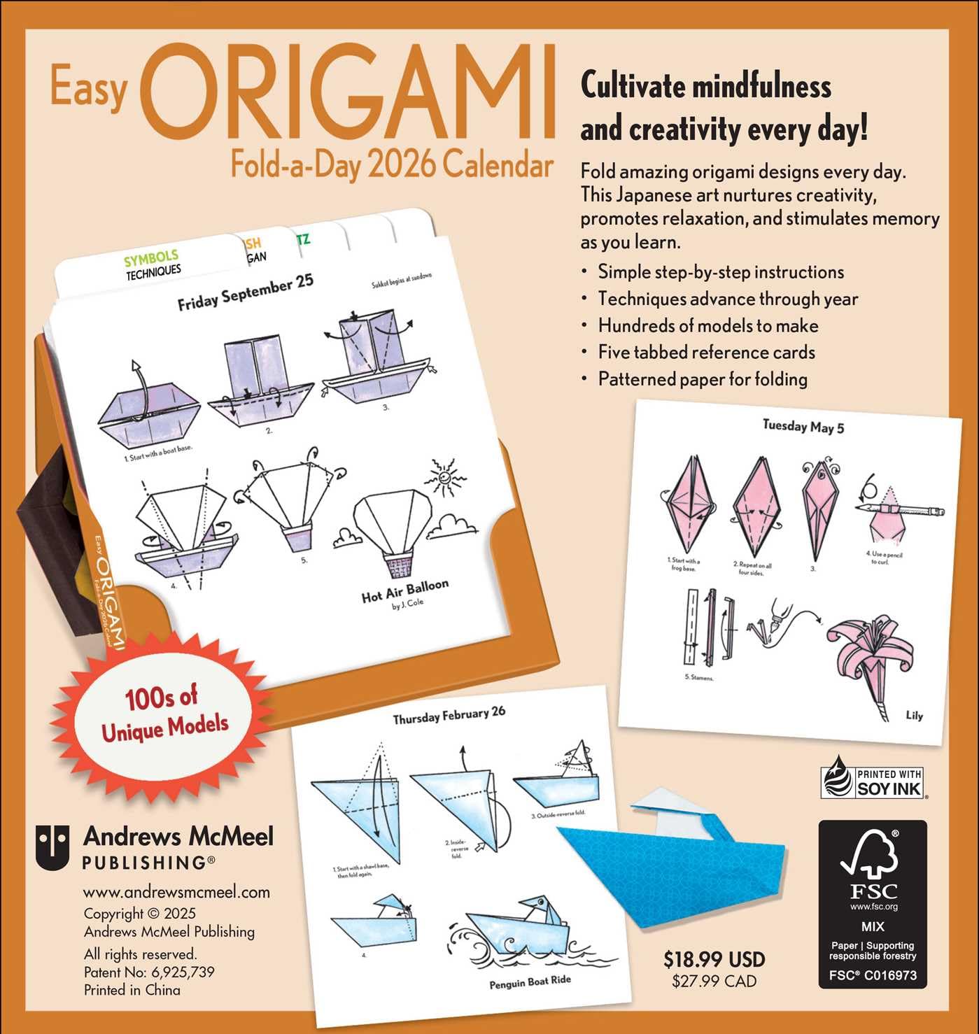 2026 Easy Origami Fold-A-Day Calendar